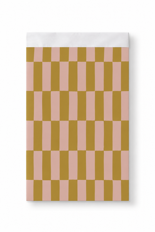 Cadeauzakje check roze | 17x25cm | 5 stuks