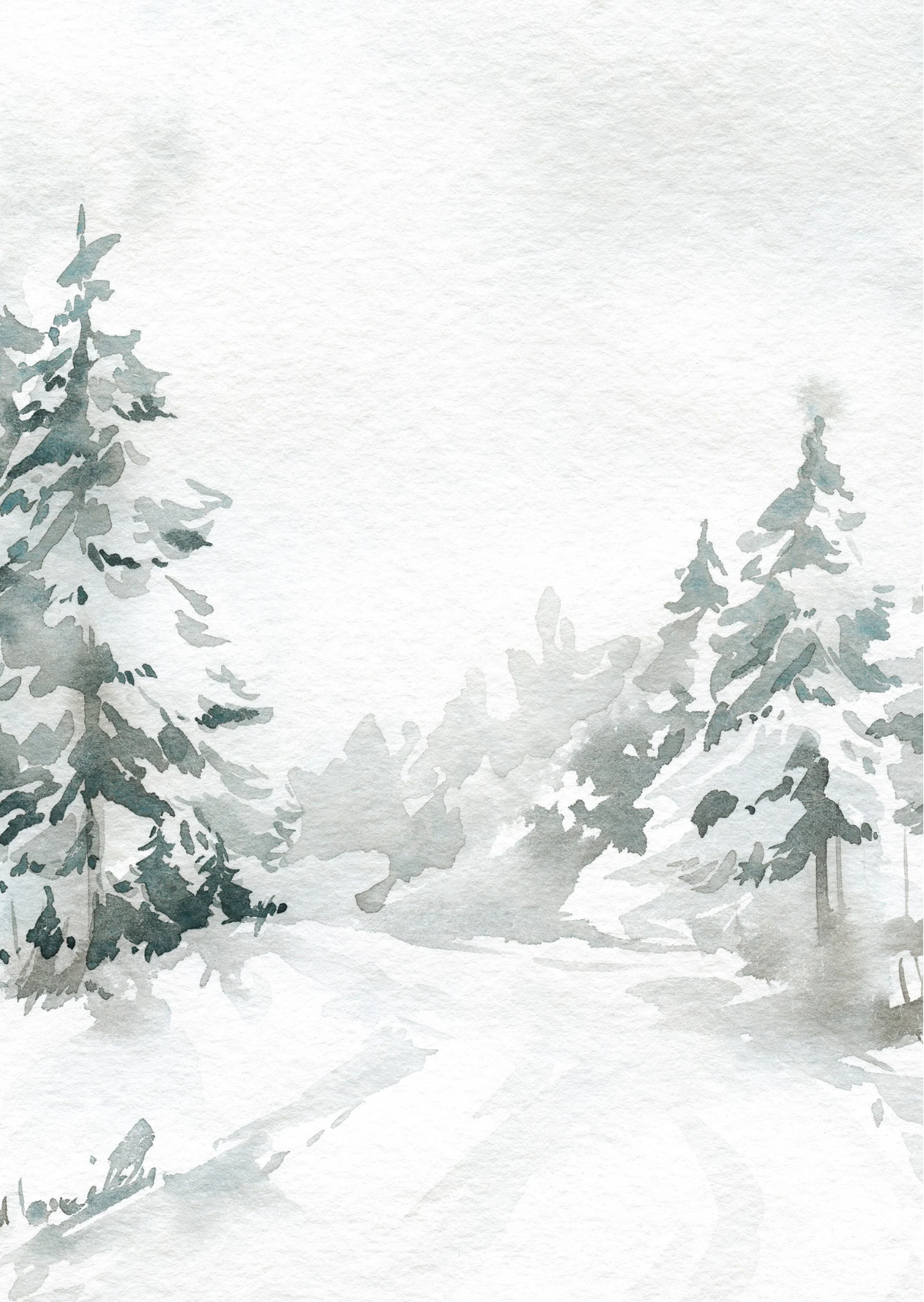 Kerstkaart bomen zonder tekst
