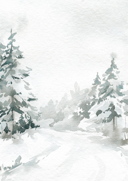Kerstkaart bomen zonder tekst