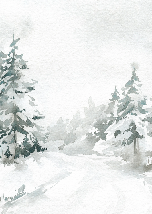 Kerstkaart bomen zonder tekst