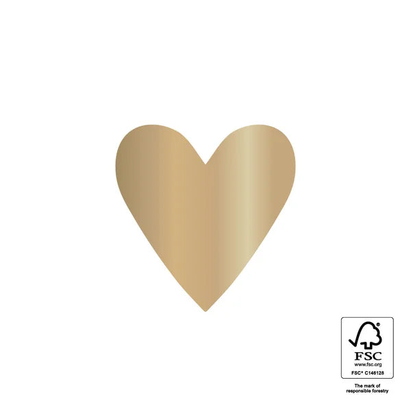 Stickers hartje goud mini - 6 stuks