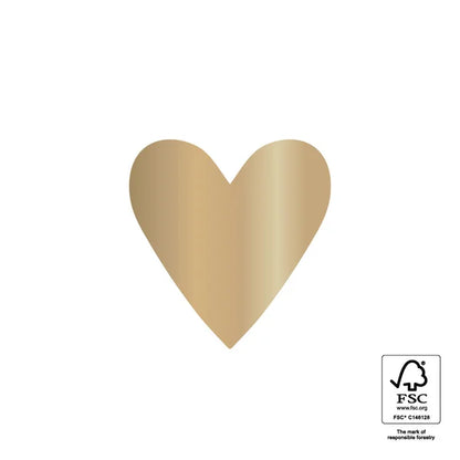Stickers hartje goud mini - 6 stuks