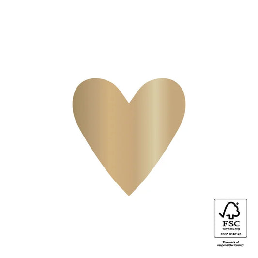 Stickers hartje goud mini - 6 stuks