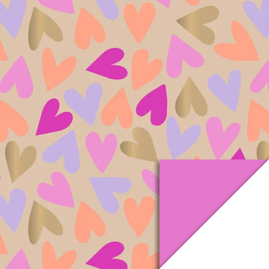 Cadeaupapier hartjes 30cm