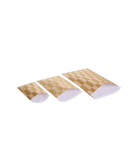 Cadeauzakje check roze | 17x25cm | 5 stuks