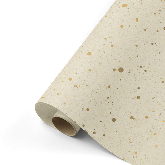 Cadeaupapier random spots grass/goud 50cm