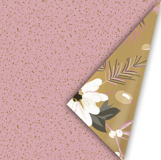 Cadeaupapier twinkling stars roze 50cm