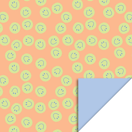 Cadeaupapier smileys oranje 70cm