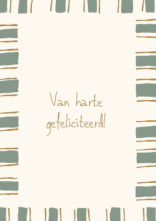 Kaart gefeliciteerd ruitjes kader