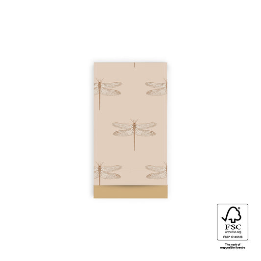 Cadeauzakjes libelle beige | 7x13cm | 5 stuks