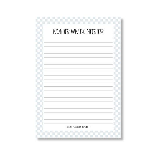 Notitieblok voor de meester