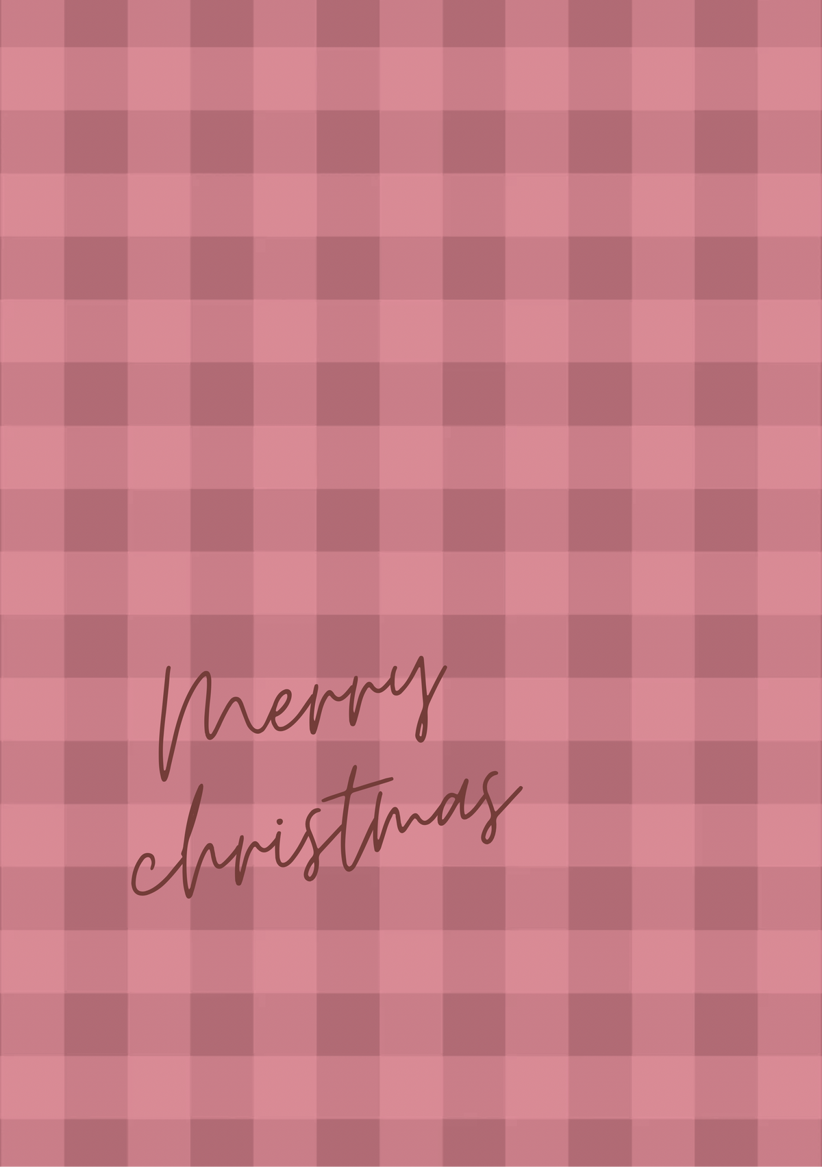 MINI kerstkaart merry christmas ruitjes