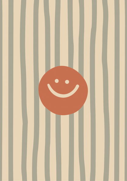 Mini kaart smiley strepen
