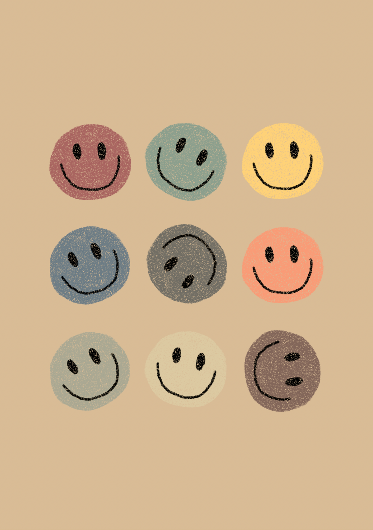 Mini kaart gekleurde smileys