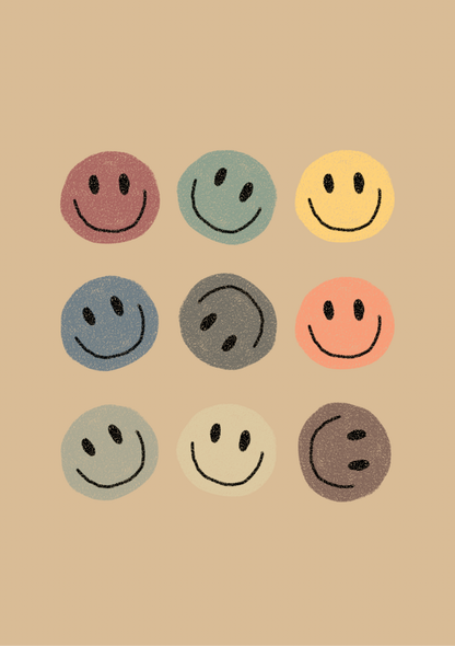 Mini kaart gekleurde smileys